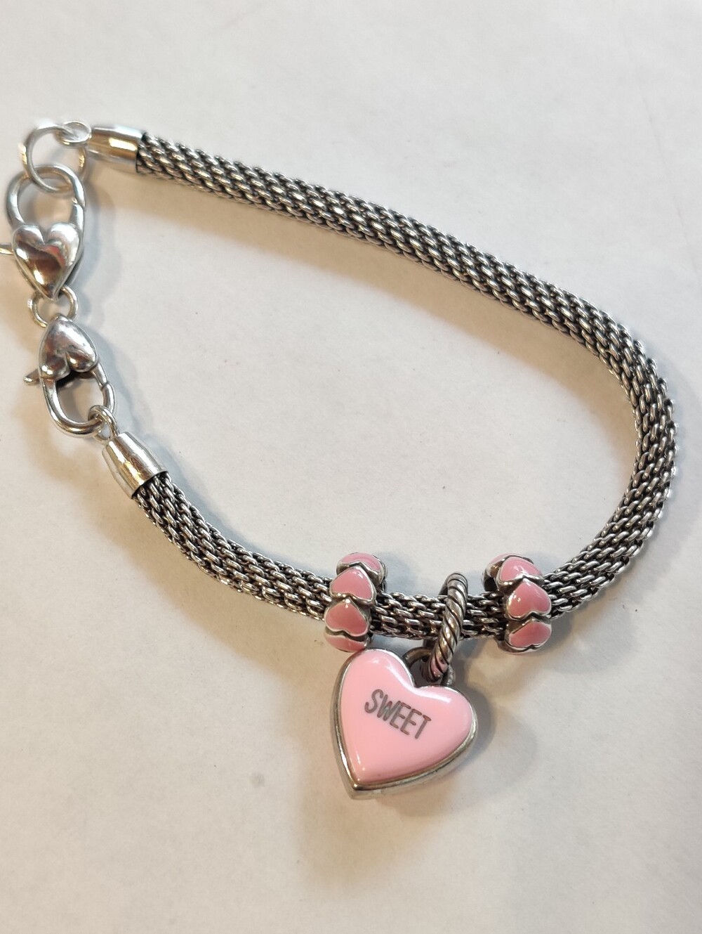 Brighton Sweet Heart Pink Charm Bracelet